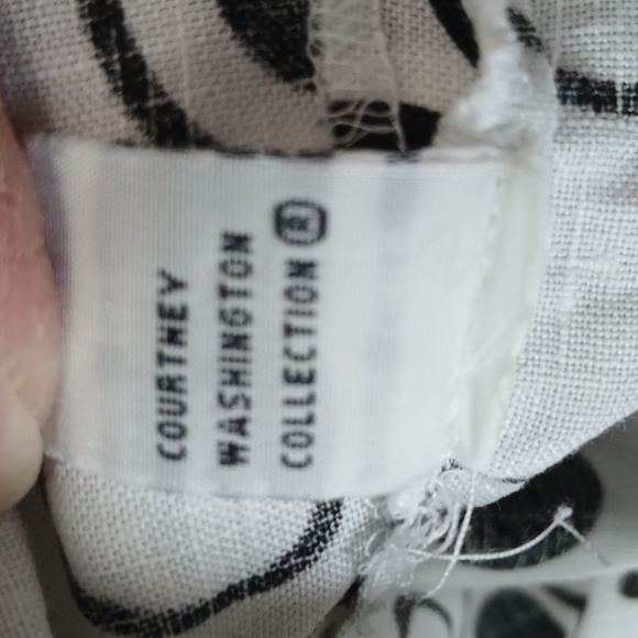 Courtney Washington Linen Black and White Polka Dot Blouse Womens Medium - Picture 4 of 7